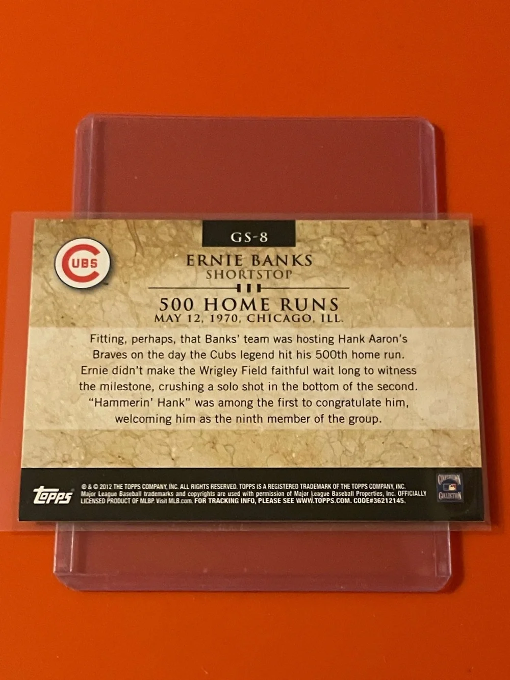 Ernie Banks #GS-8 2012 Topps [Gold Standard] Baseball Trading Card